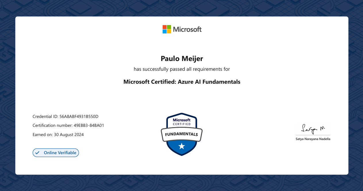 AI-900 Certificate